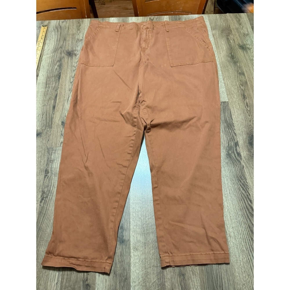 AVA VIV jeans, Women's Plus Size 24W, Brown, Straight Leg, Capri 43" Length